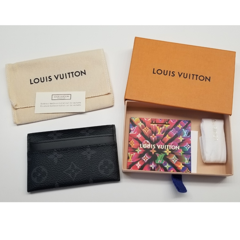 LOUIS VUITTON DOUBLE CARD HOLDER MONOGRAM ECLIPSE